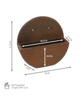 Indoor/Outdoor Round Polyresin Wall-Mounted Flower Pot Planter - 12"