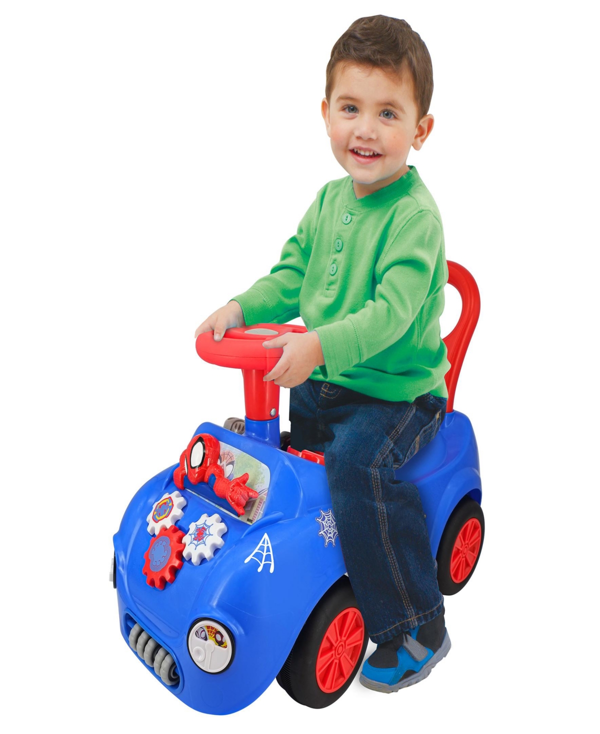 Shop Kiddieland Lights N' Sounds Spidey Web Racer Ride-on In Multi