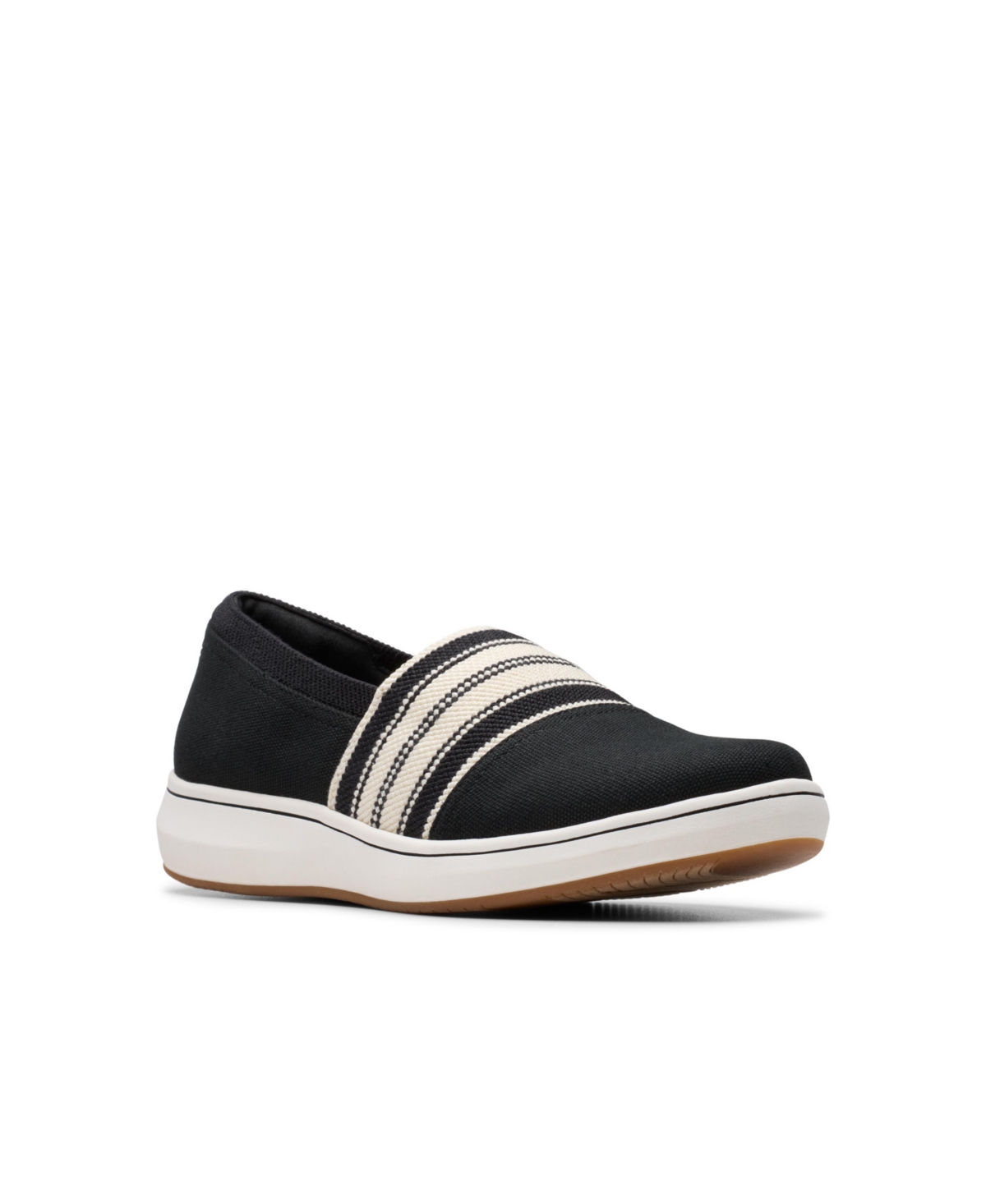 Clarks Cloudsteppers Women's Breeze Sky Mist Slip-on Shoes In Black Textile