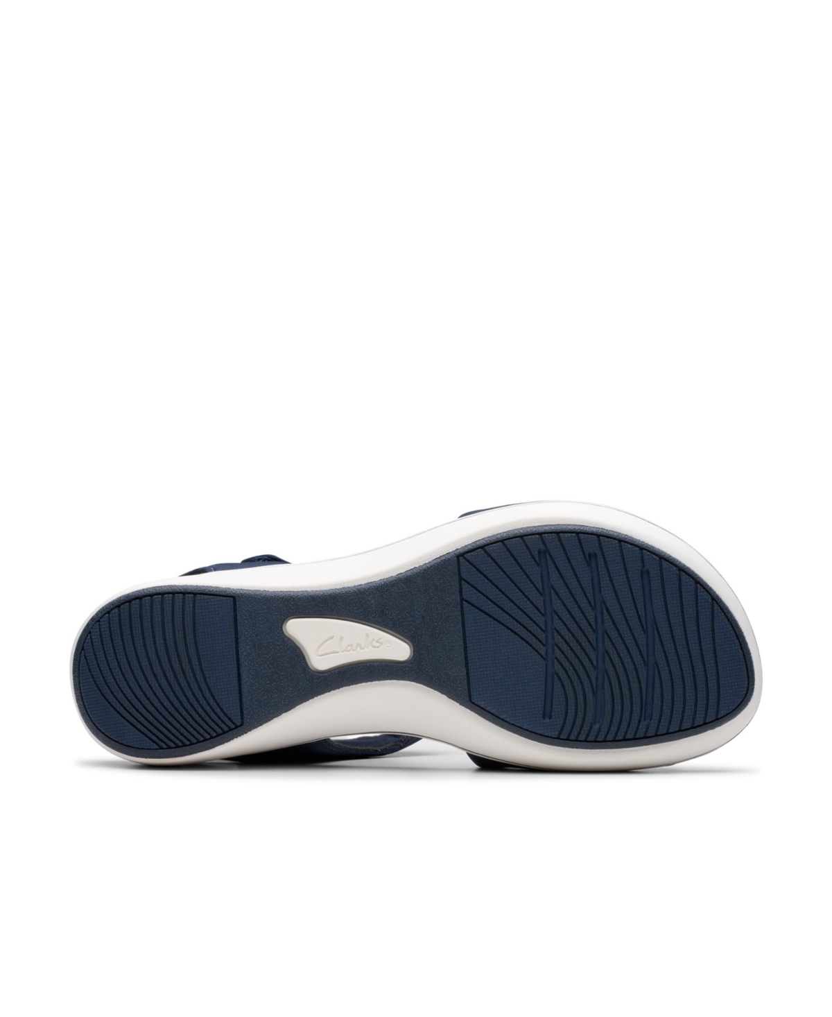 Clarks Cloudsteppers Women's Breeze Rae Sara Riptape Flat Sandals In Navy Textile