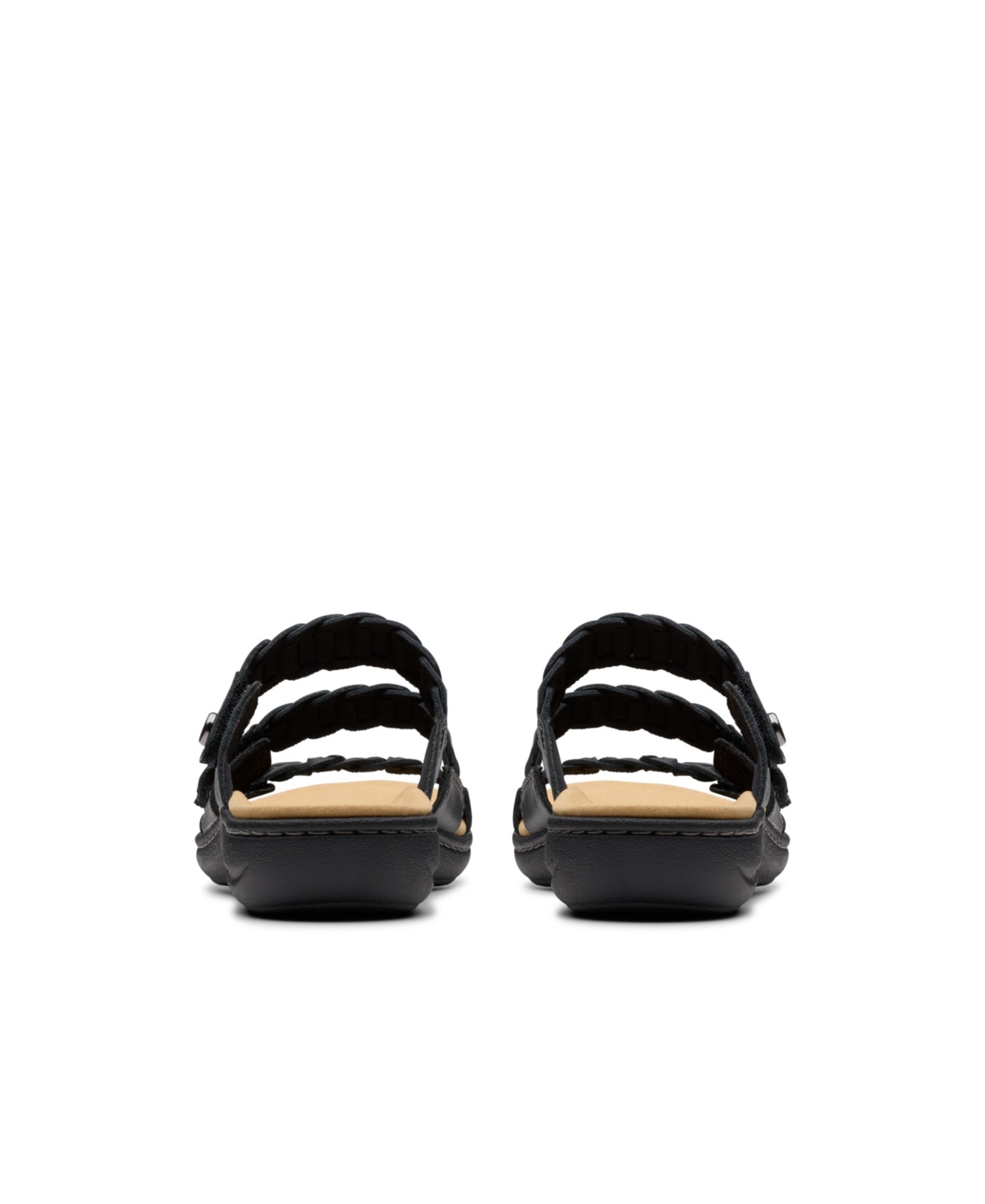 Clarks Collection Women's Laurieann Hope Slip-on Flat Sandals In Black Leather