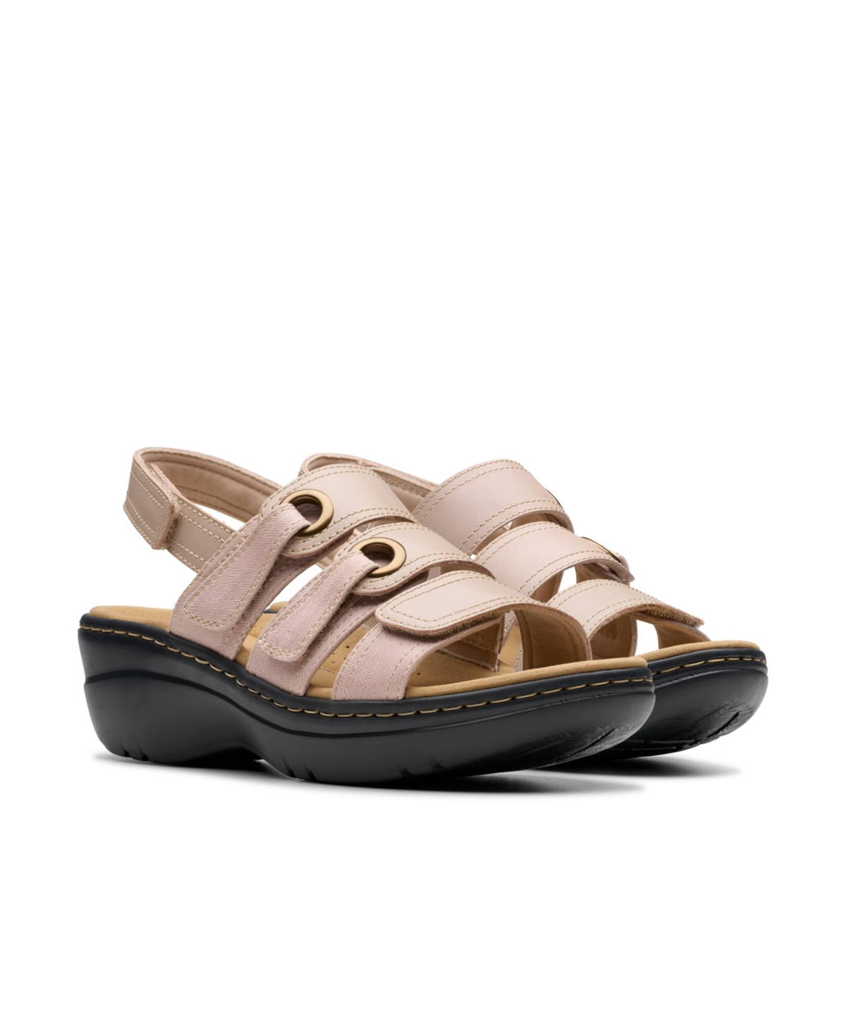 Clarks Collection Women's Merliah2 Bali Wedge Sandals In Sand Combi Leather