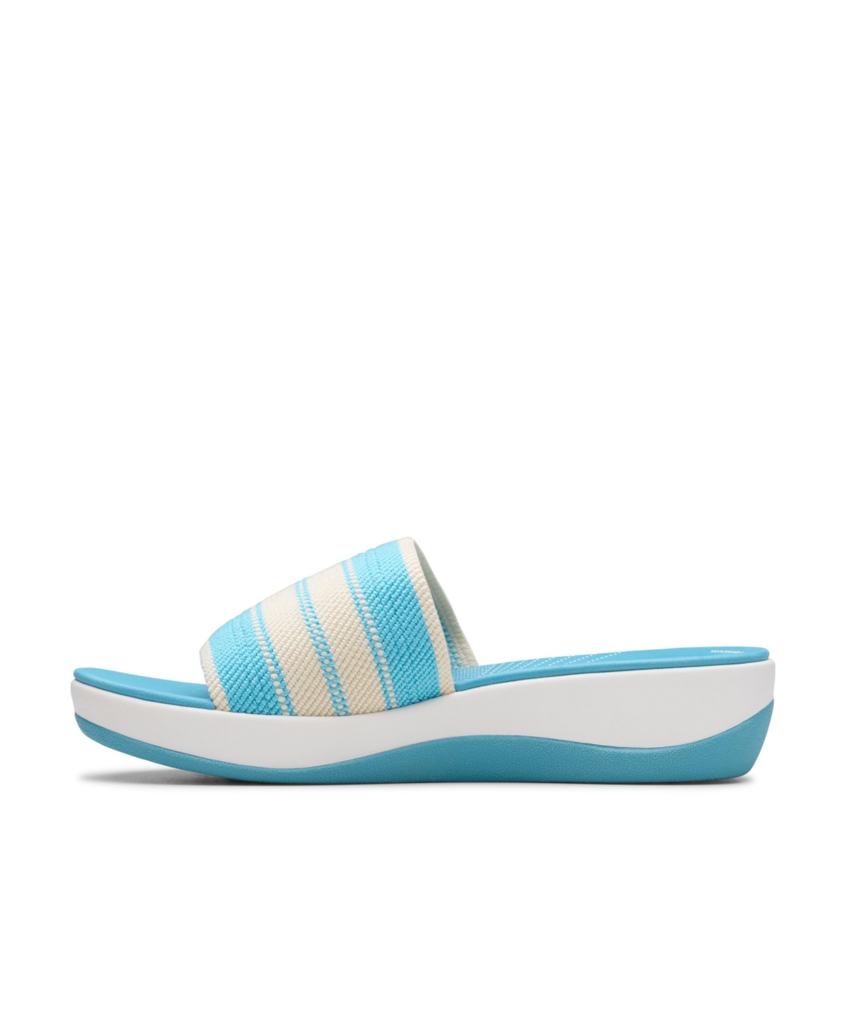 Clarks Cloudsteppers Women's Arla Hollis Slip-on Flat Sandals In Light Blue Combi Textile
