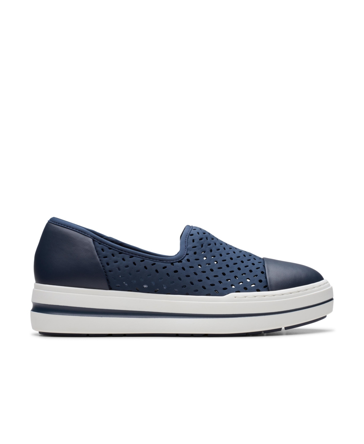 Clarks Cloudsteppers Women's Audreigh Star Slip-on Shoes In Navy Textile
