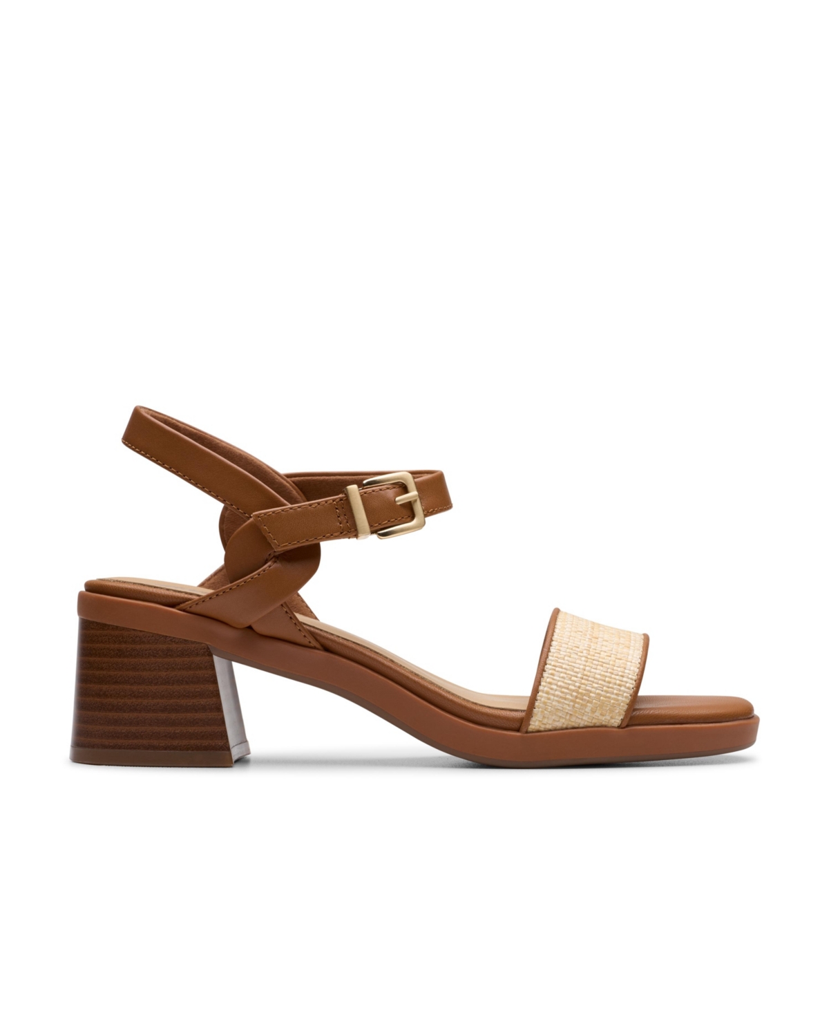 Clarks Collection Women's Jaylan Ray Square Toe Sandals In Natural Interest Leather