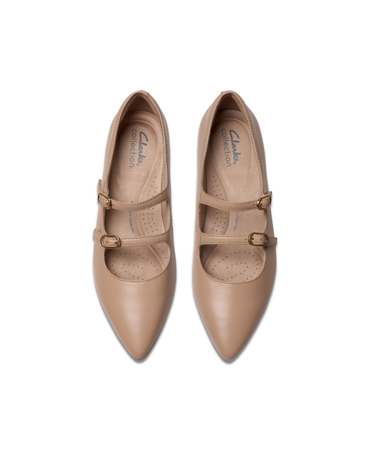 Clarks Collection Women's Natalyn Lane Pointy Toe Shoes In Beige Leather