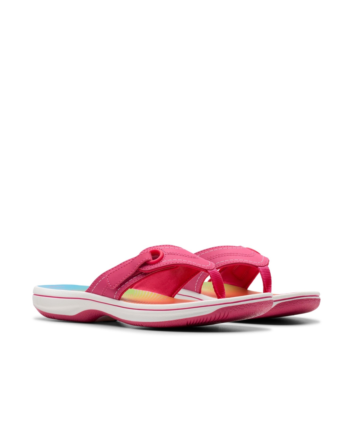Clarks Cloudsteppers Women's Breeze Reyna H Slip-on Sandals In Bright Pink Ombre