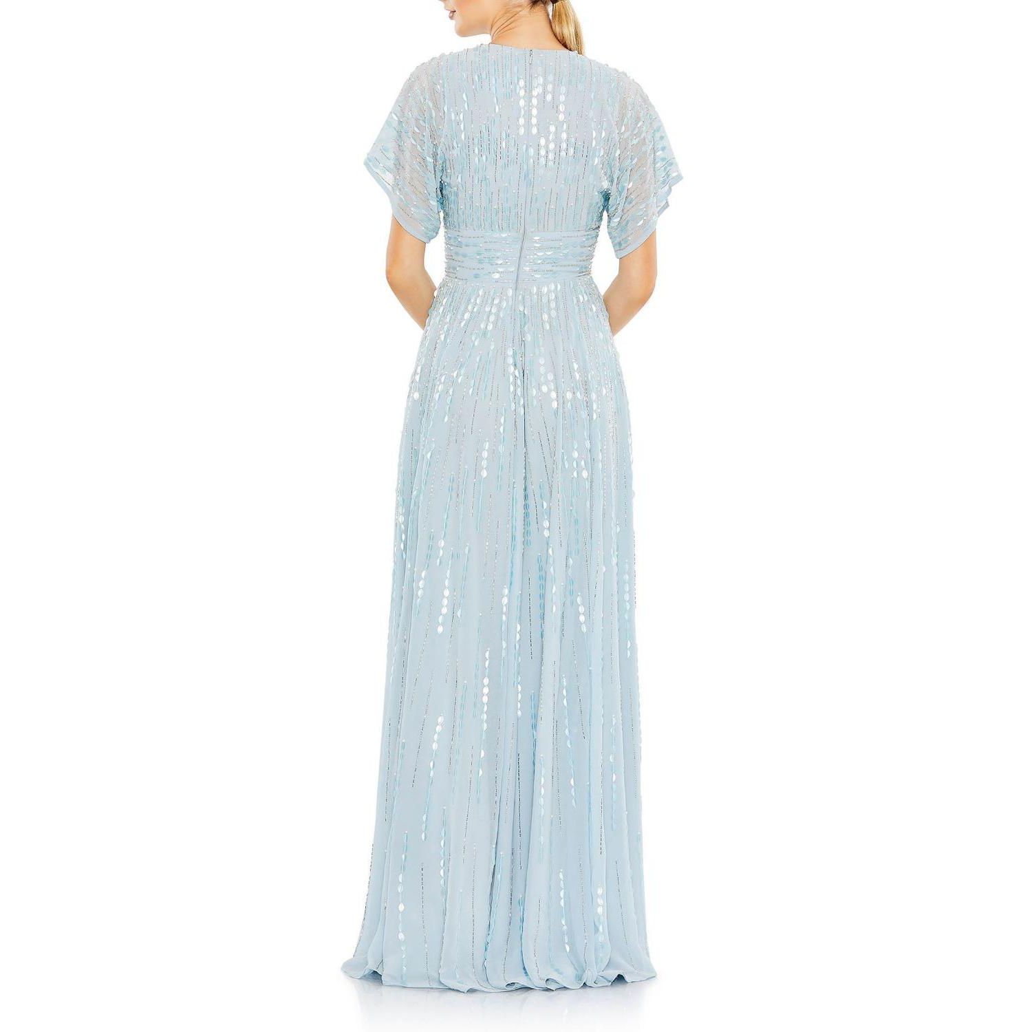Women's Embellished V Neck Evening Gown