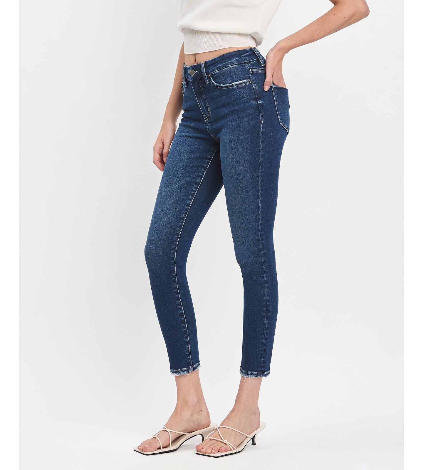 Женские джинсы Flying Monkey High Rise Skinny, цвет: Синий — фото 3