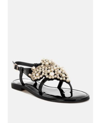 Zalata Pearl Studded Flats