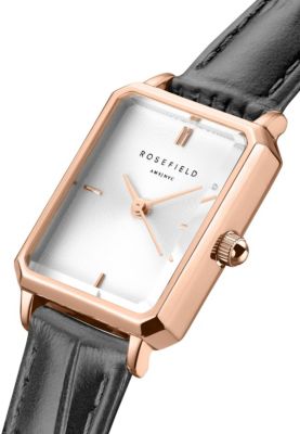 Женские часы ROSEFIELD Octagon XS из серой кожи 24 мм