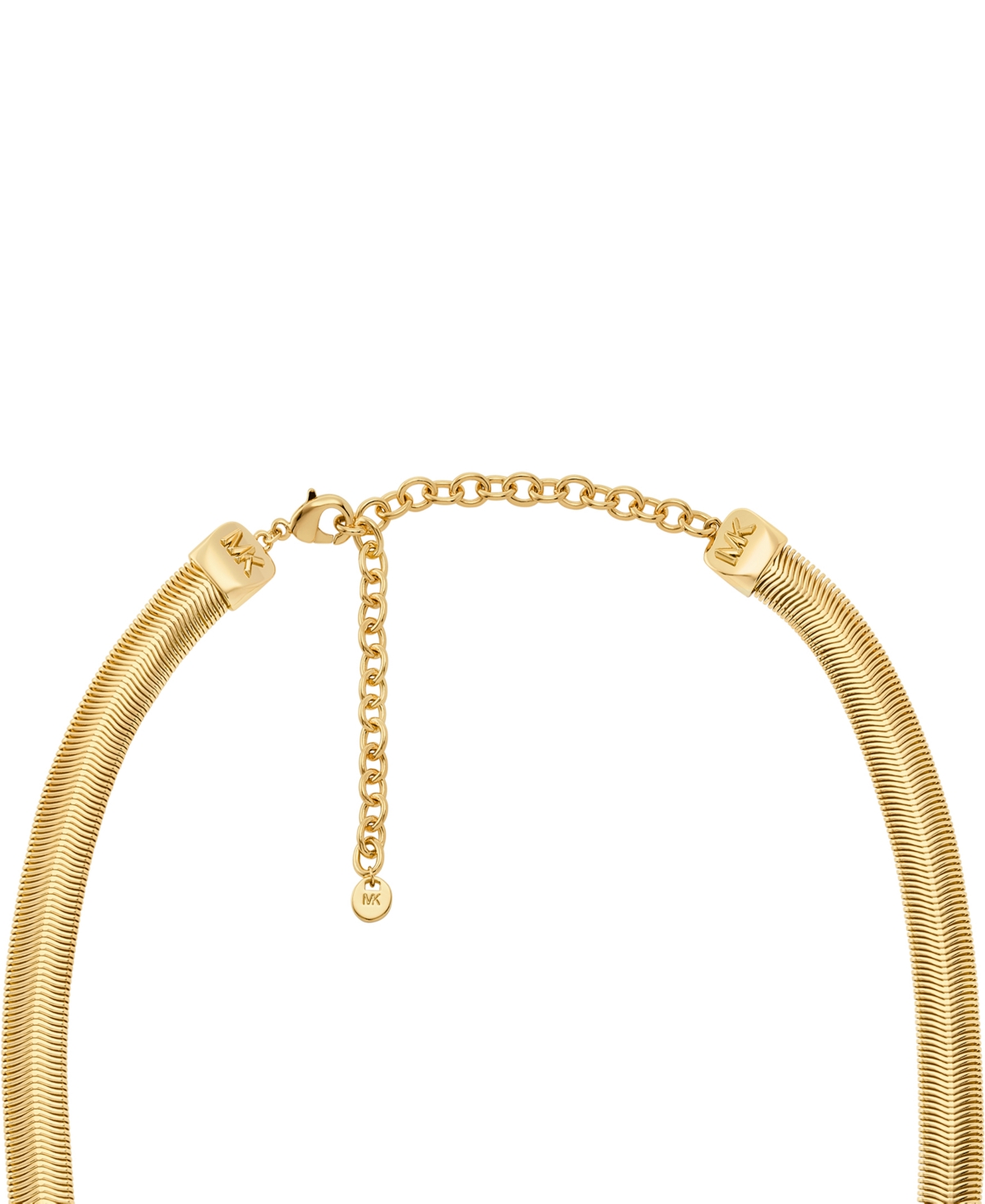 Michael Kors Chevron Snake Chain Necklace In Gold