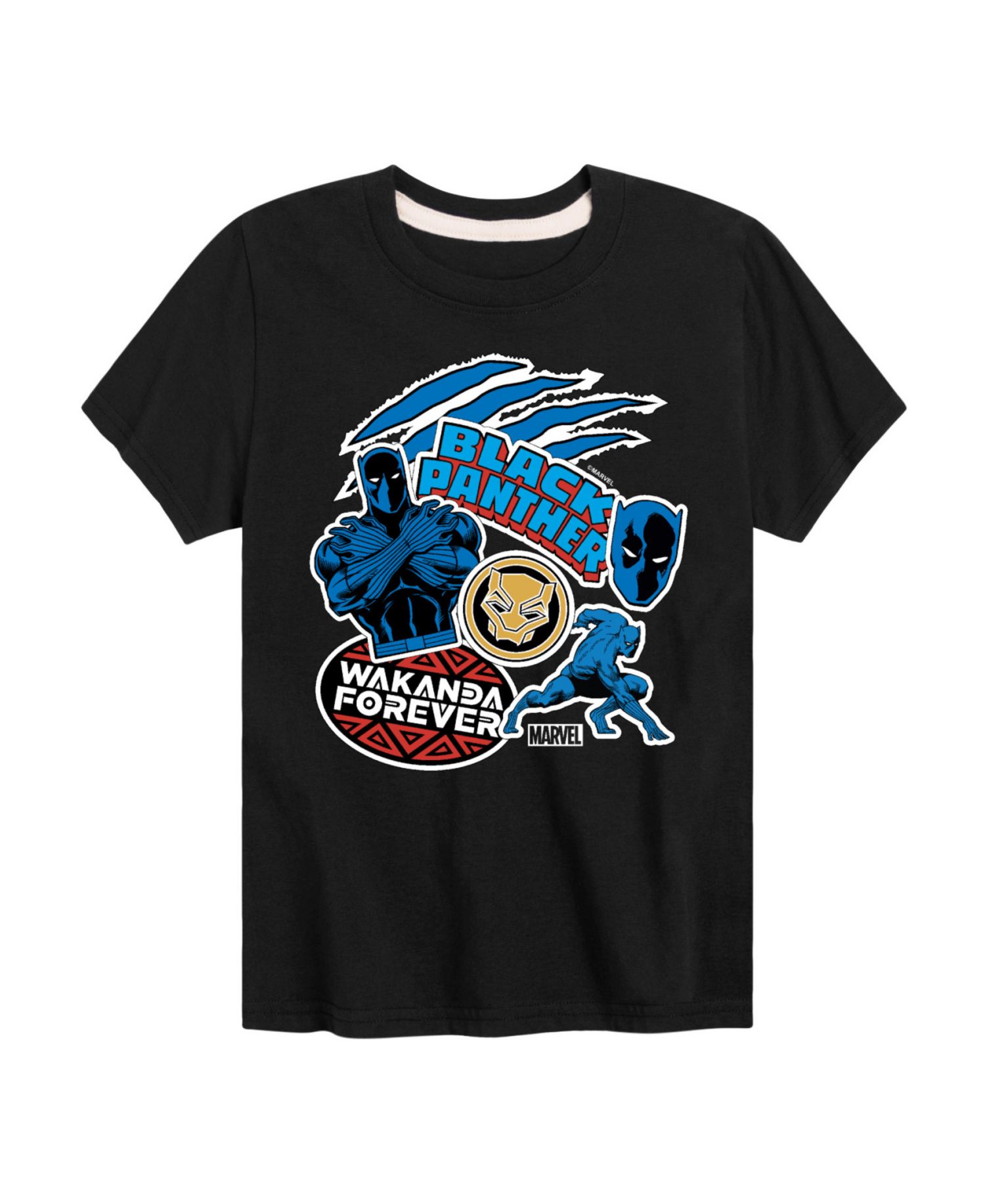 Big Boys Black Panther Stickers Graphic T-Shirt