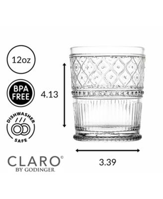 Claro Double Old-Fashioned Glasses, Set of 4