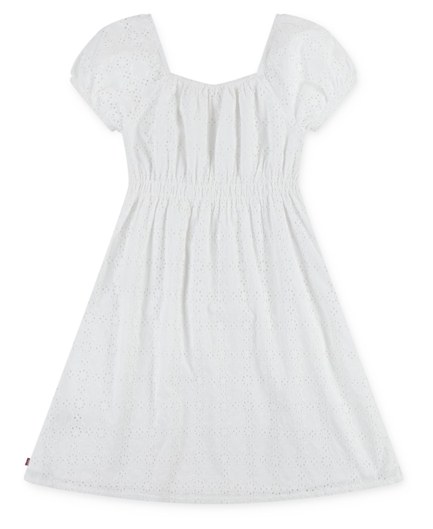 Платье Levi's Eyelet Short-Sleeve Dress для девочек, цвет: Яркий белый — фото 6