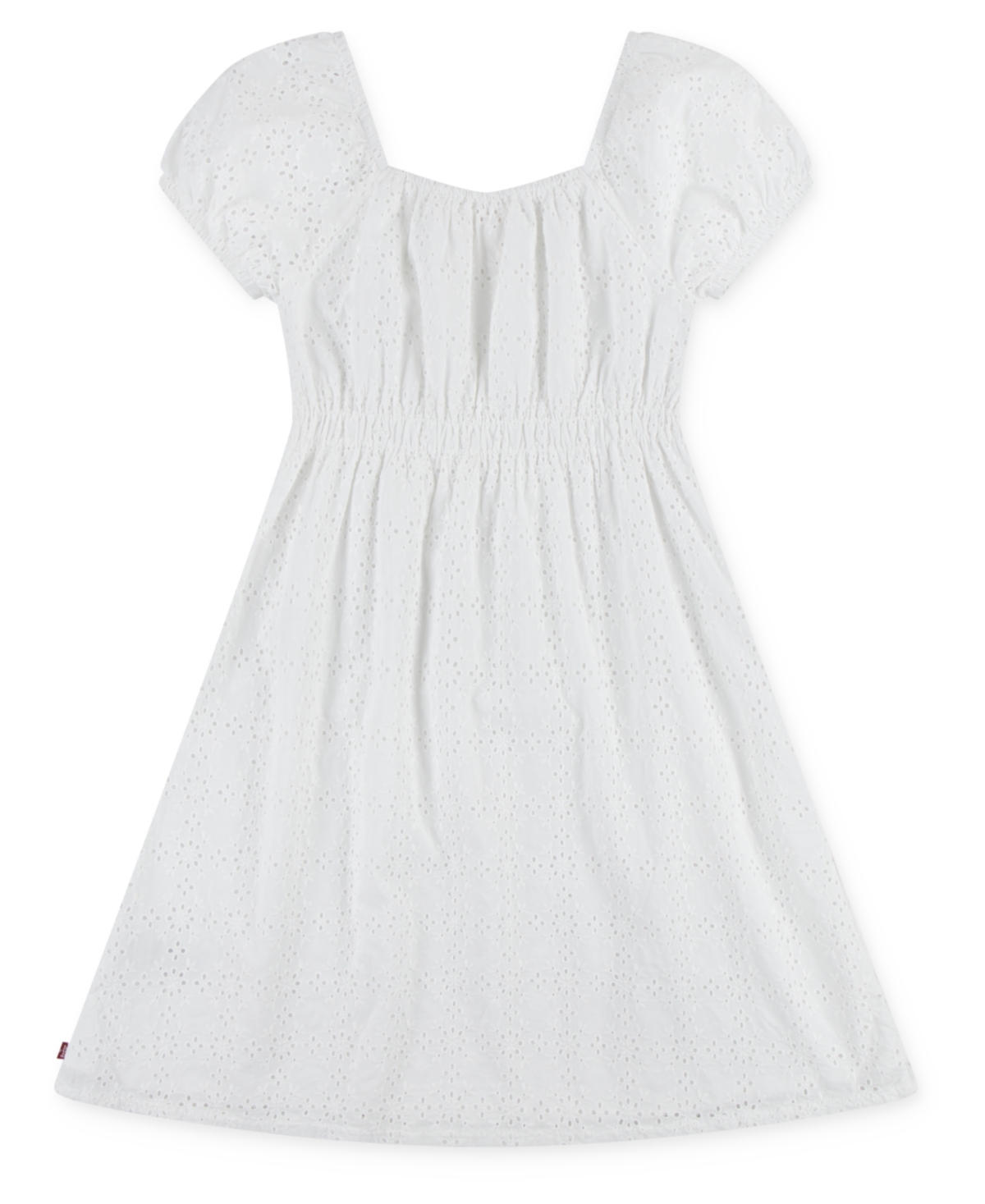 LEVI'S BIG GIRLS EYELET SHORT SLEEVE DRESS 