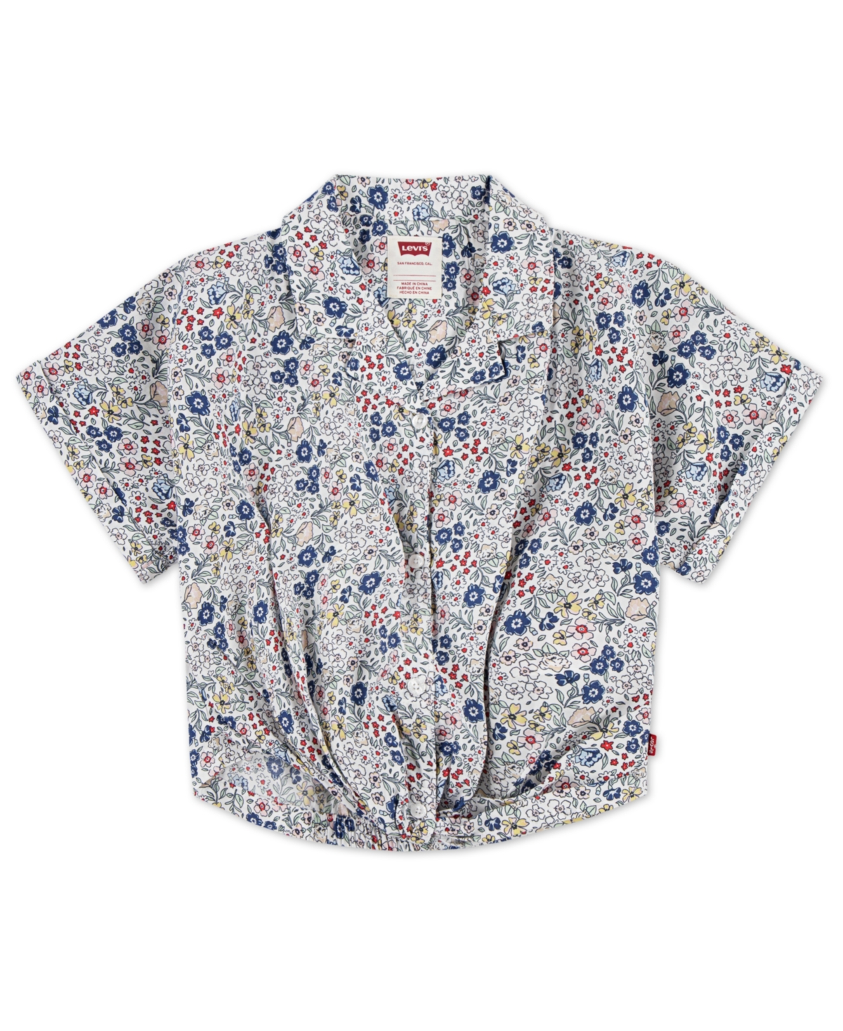LEVI'S BIG GIRLS FLORAL TWIST BUTTON UP TOP 