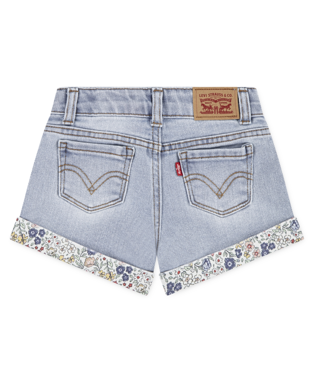 LEVI'S TODDLER GIRLS PRINT BLOCK MOM SHORTS 