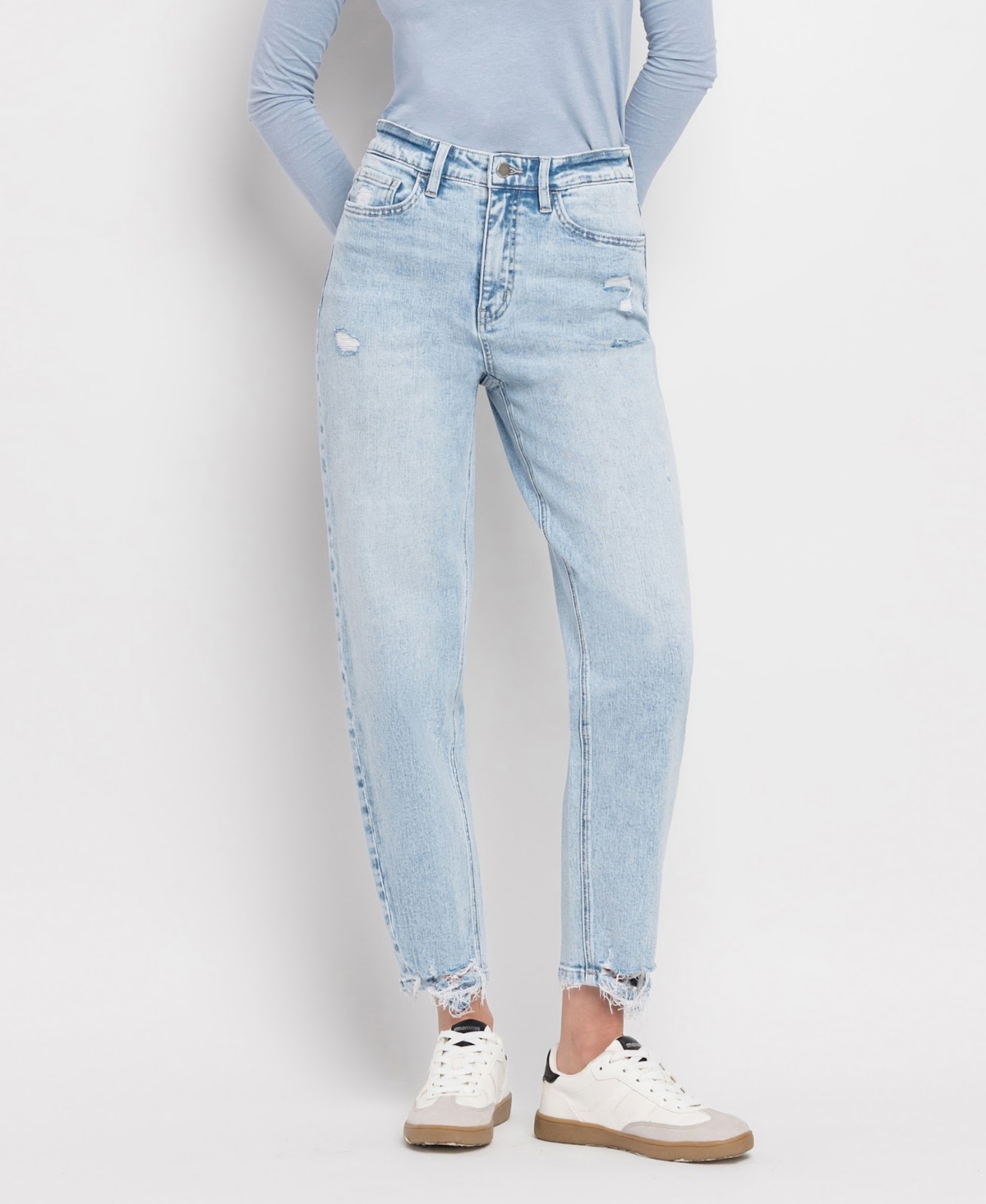 Women's Super High Rise Barrel Leg Jeans - Sweet nothing blue