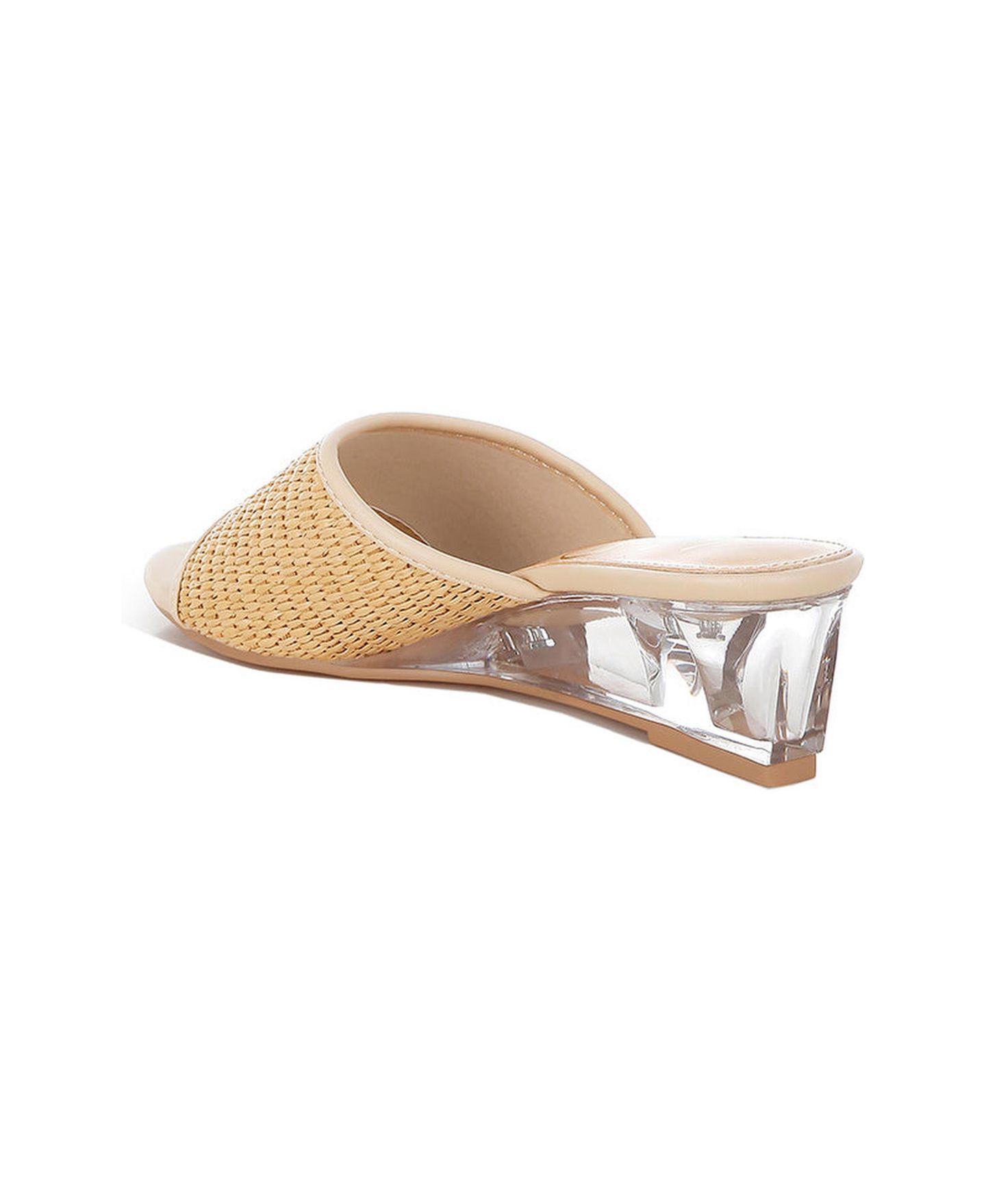 Женские сандалии London Rag Osminda Raffia Clear Heel Wedge, цвет: Натуральный — фото 3