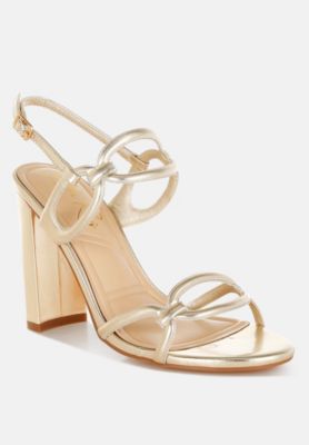 Womens Ryzah Metallic Cut Out Chain Sandals
