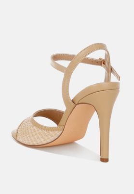 Womens Vilasta Raffia Square Toe Stiletto Heels