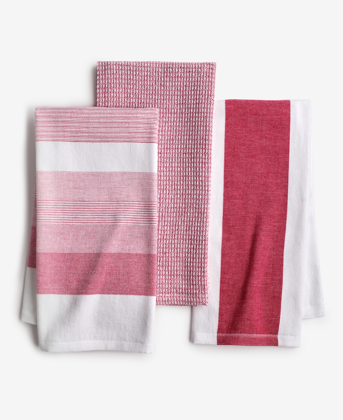 The Cellar 3 Pack Cotton Kitchen Towels, Exclusively At Macy's In Red
