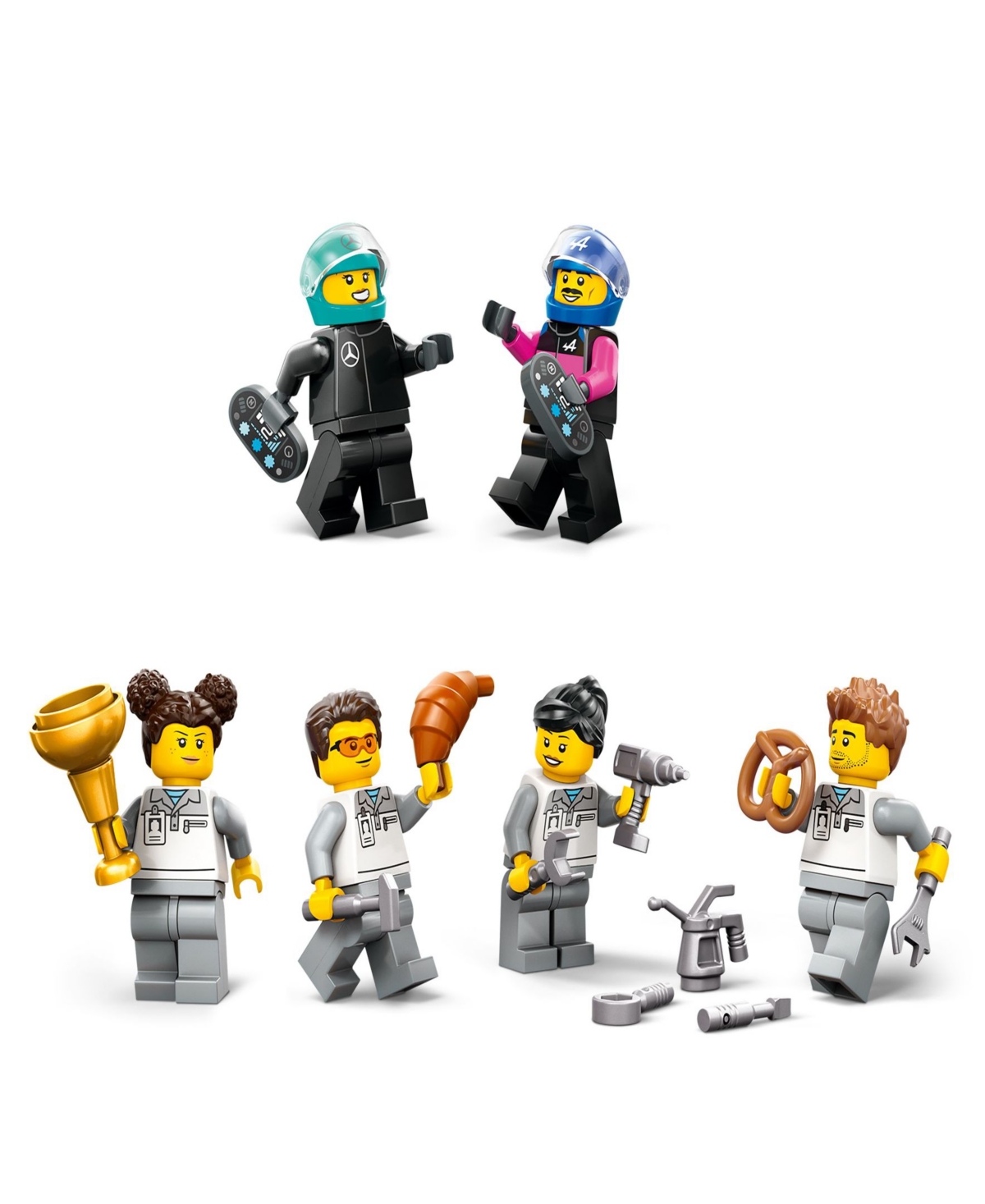 Shop Lego City F1 Garage And Mercedes-amg And Alpine Cars Toy 60444, 678 Pieces In Multi Color