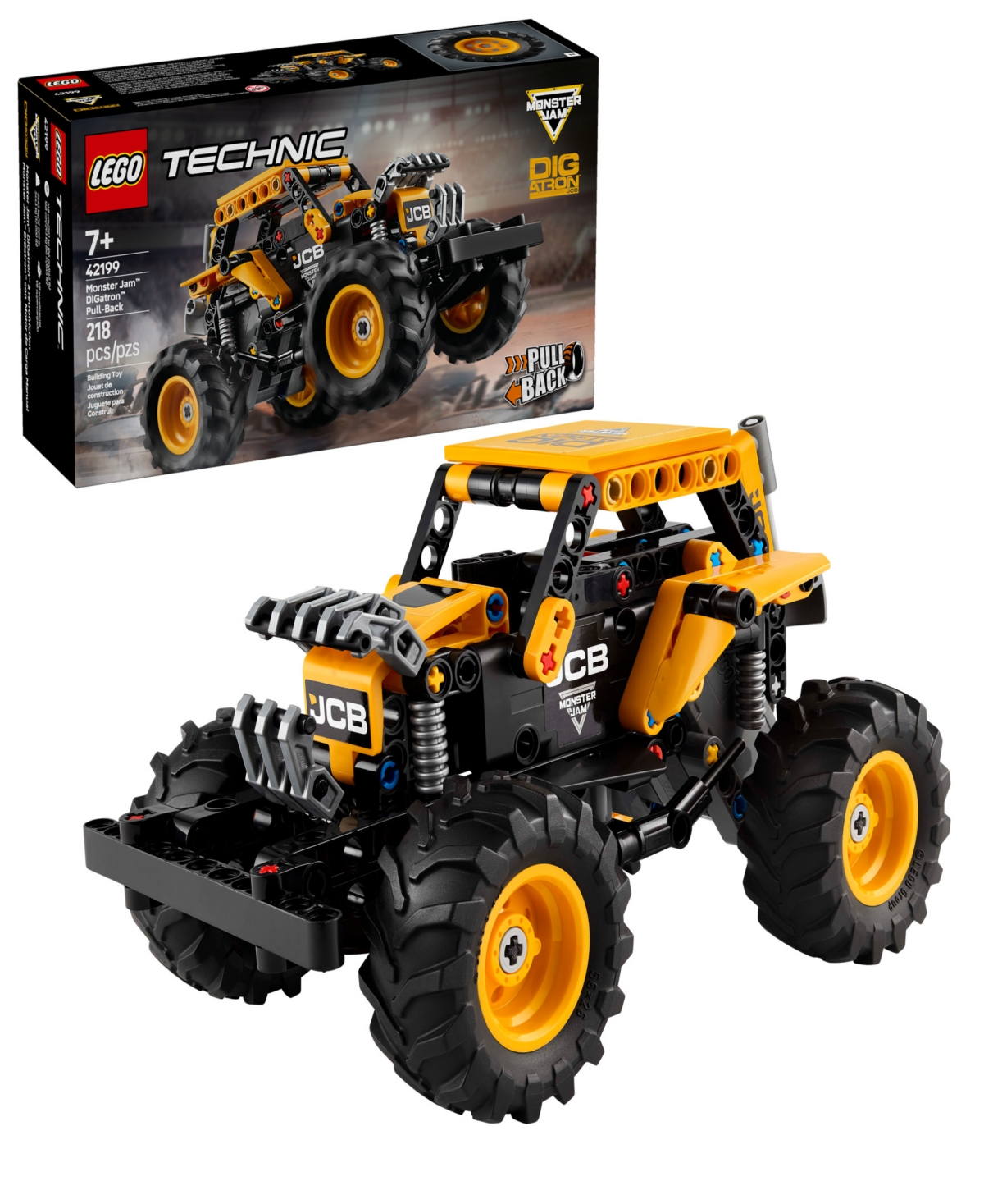 LEGO TECHNIC MONSTER JAM DIGATRON PULL-BACK MONSTER TRUCK BUILDING TOY 42199, 218 PIECES 