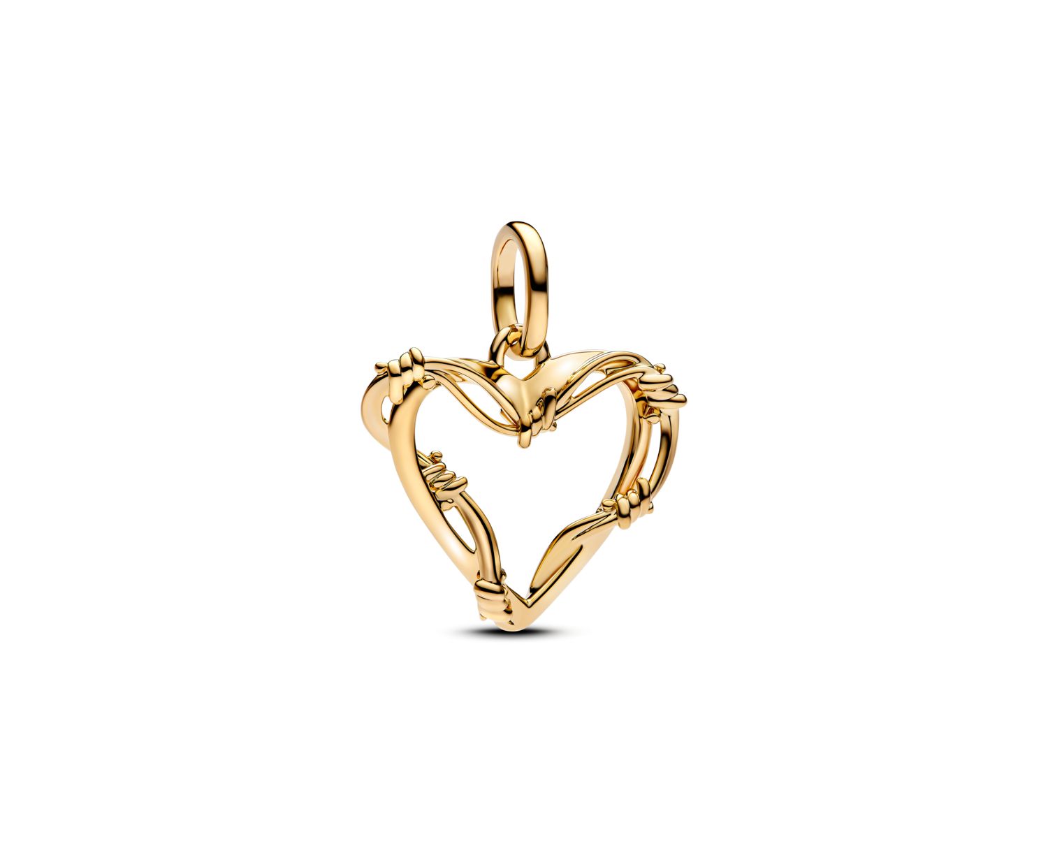 14K Gold Plated Wire Heart Dangle Charms