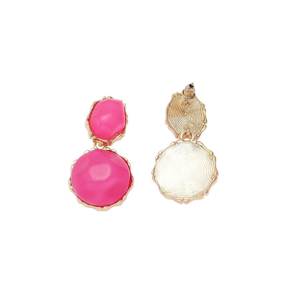 Sohi Pebbly Drop Earrings In Pink