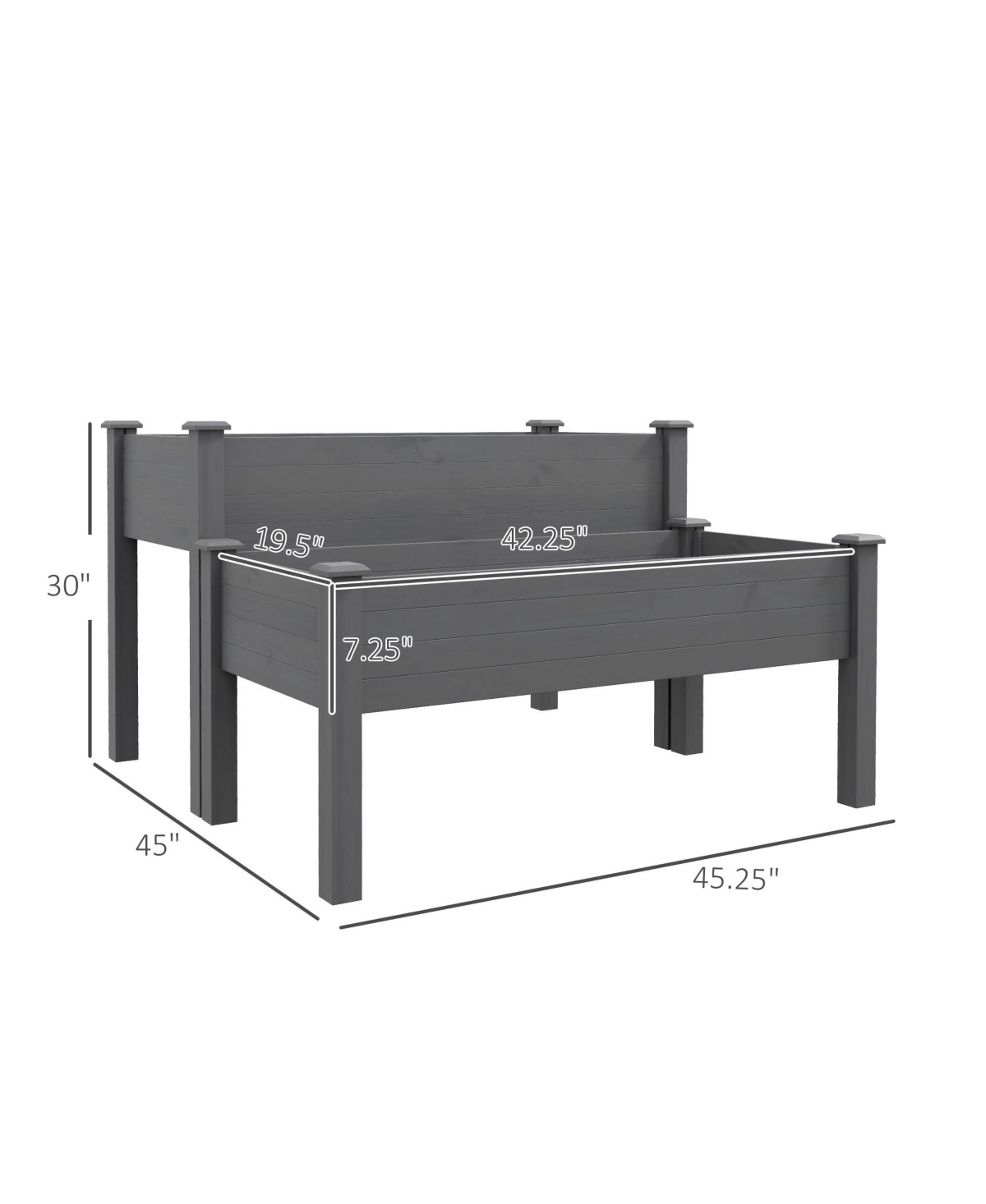 Outsunny 2 Tier Raised Garden Bed, Elevated Wooden Planter Box,