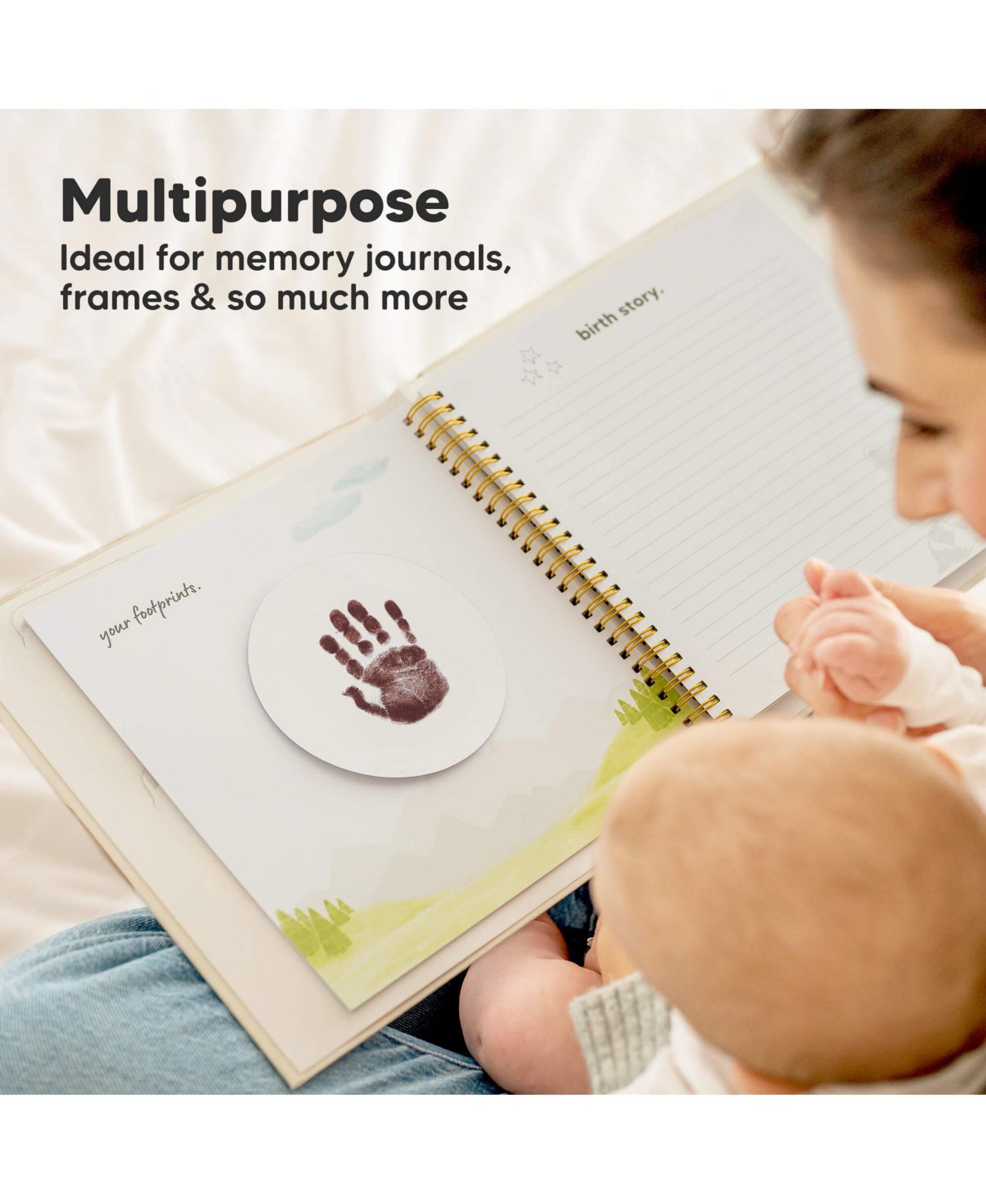 2pk Round Inkless Ink Pad for Baby Hand and Footprint Kit, Clean Touch Dog Paw, Dog Nose Print Kit, Baby & Pet Safe