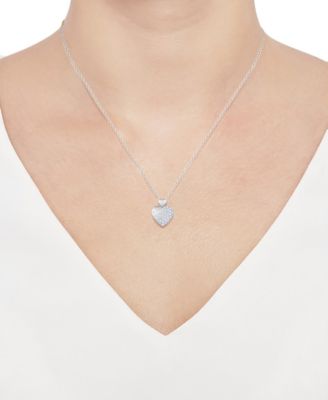 Diamond Scatter Pav&eacute; Cluster Double Heart 18" Pendant Necklace (1/2 ct. t.w.) in Sterling Silver or 14k Gold-Plated Sterling Silver