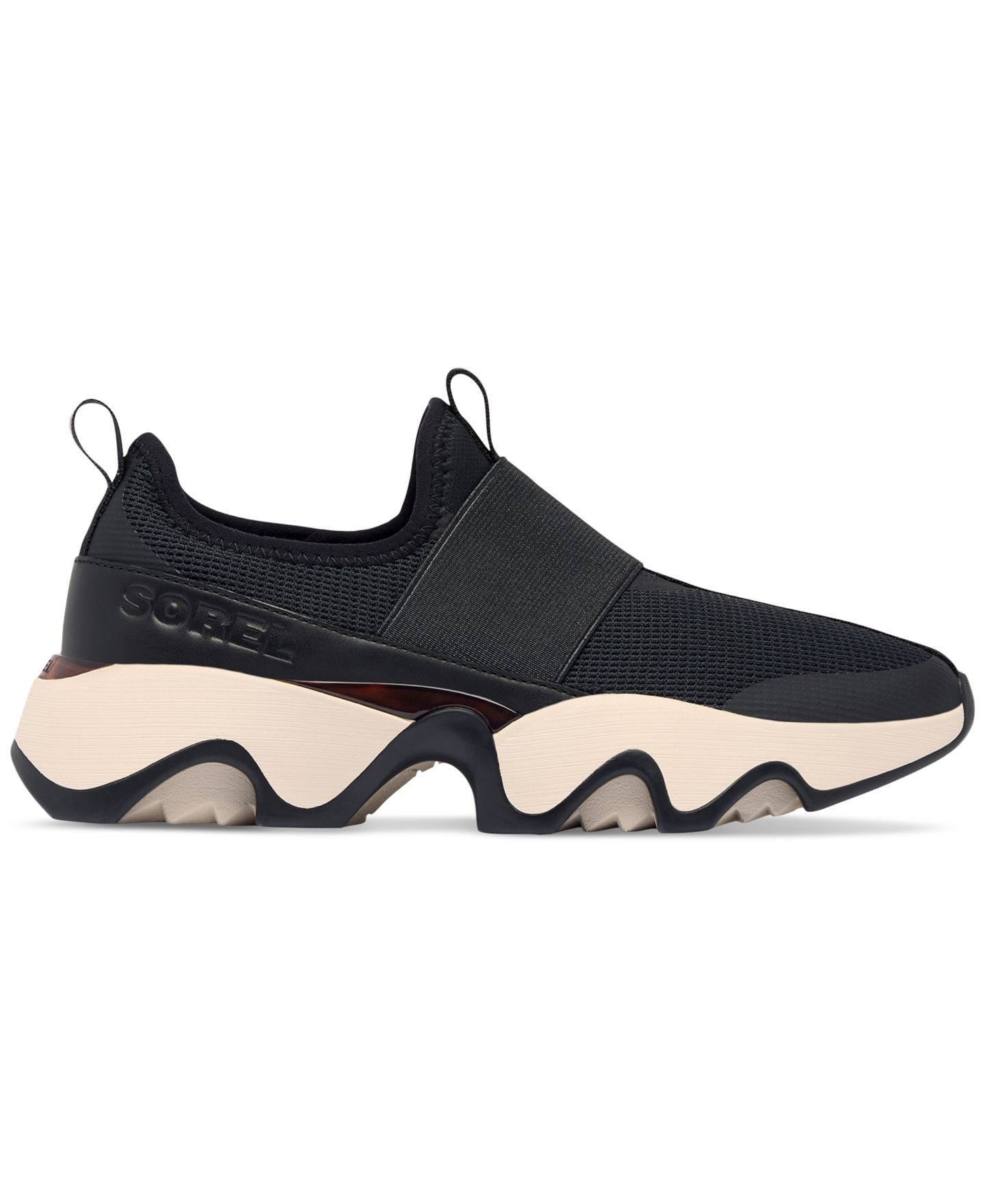 Женские кроссовки Sorel Kinetic Impact II Strapped Slip-On, цвет: Чёрный / Белый — фото 2