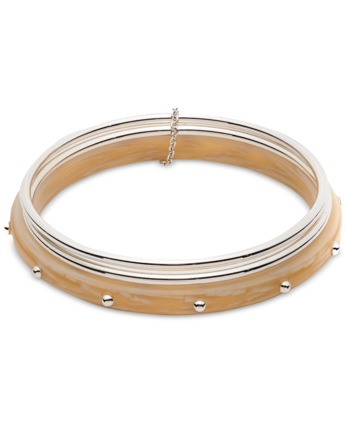 Ralph Lauren Silver-tone 2-pc. Set Cream Bangle Bracelets In White
