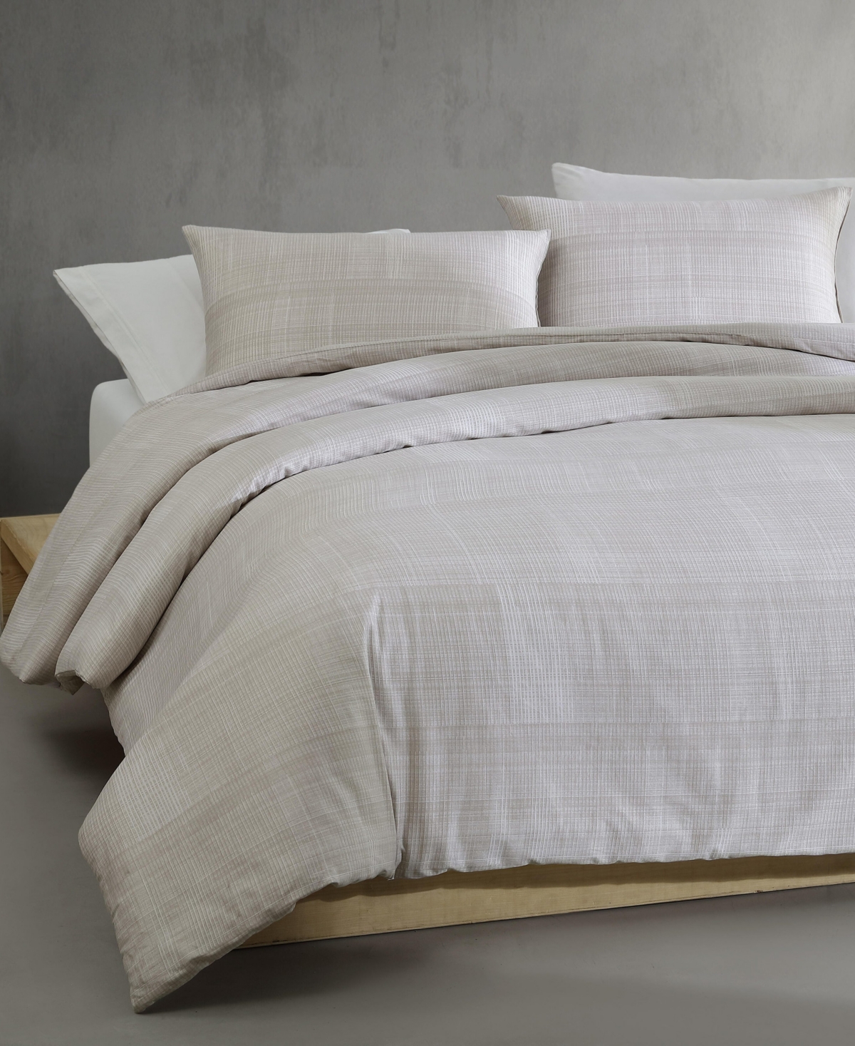 Calvin Klein Textural Rib Cotton Sateen 3-pc. Comforter Set, Queen In Warm Taupe