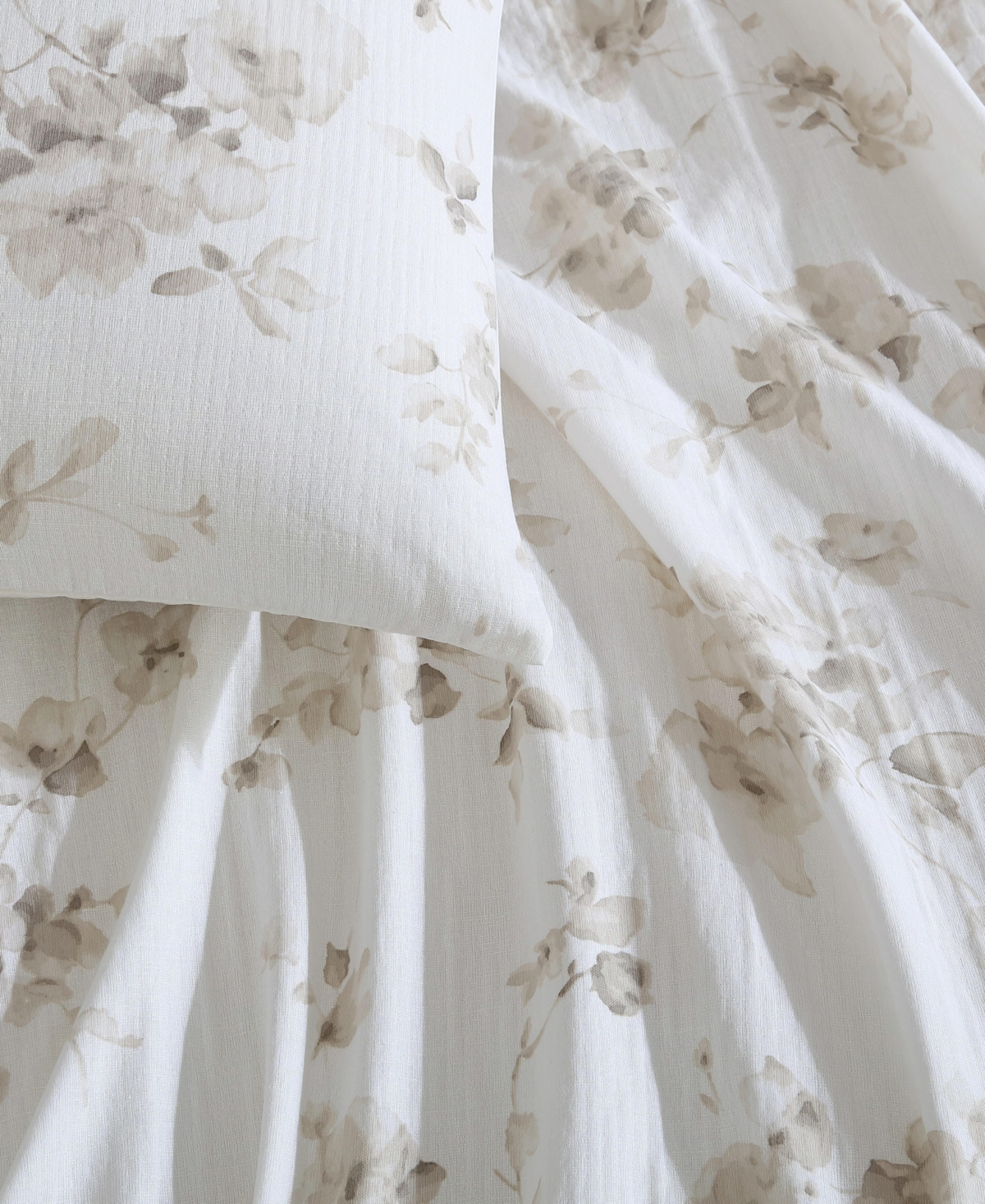 Calvin Klein Eternity Floral Cotton Gauze 3-pc. Comforter Set, King In Ivory,beige