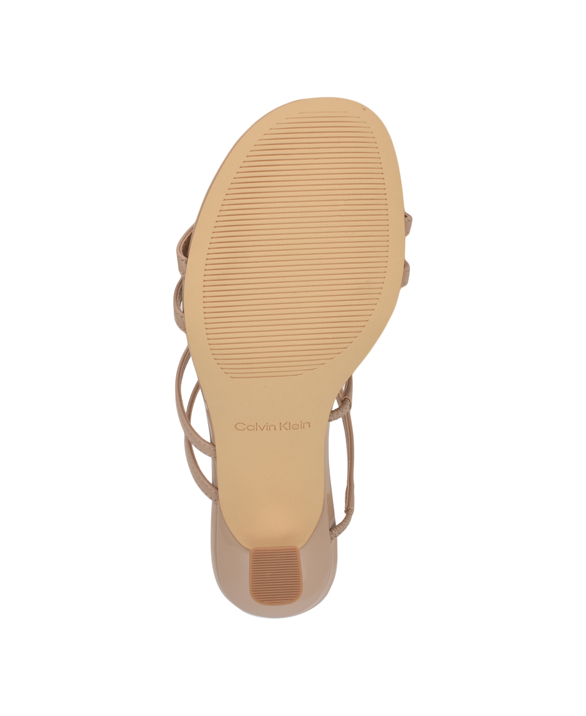 Calvin Klein Women's Jayla Strappy Tapered Heel Sandals In Light Natural Patent