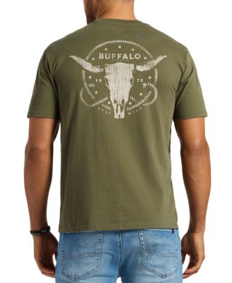 Мужская футболка Buffalo David Bitton Toftlund свободного кроя с коротким рукавом и круглым вырезом с изображением черепа Быка 6990₽