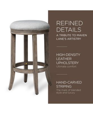 Eva Counter Stool, Reclaimed Oak Finish w/ Ash Grey Fabric, Set of 2