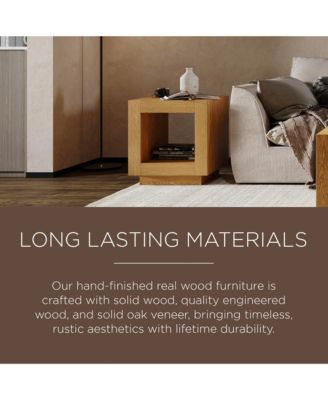 Artemis Contemporary Wooden Side Table in Refined Natural, Set of 2