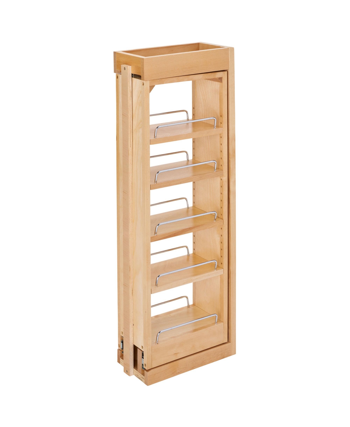 Pullout Wall Filler Cabinet Wooden Organizer, 33" Hgt, 432-WF33-6C