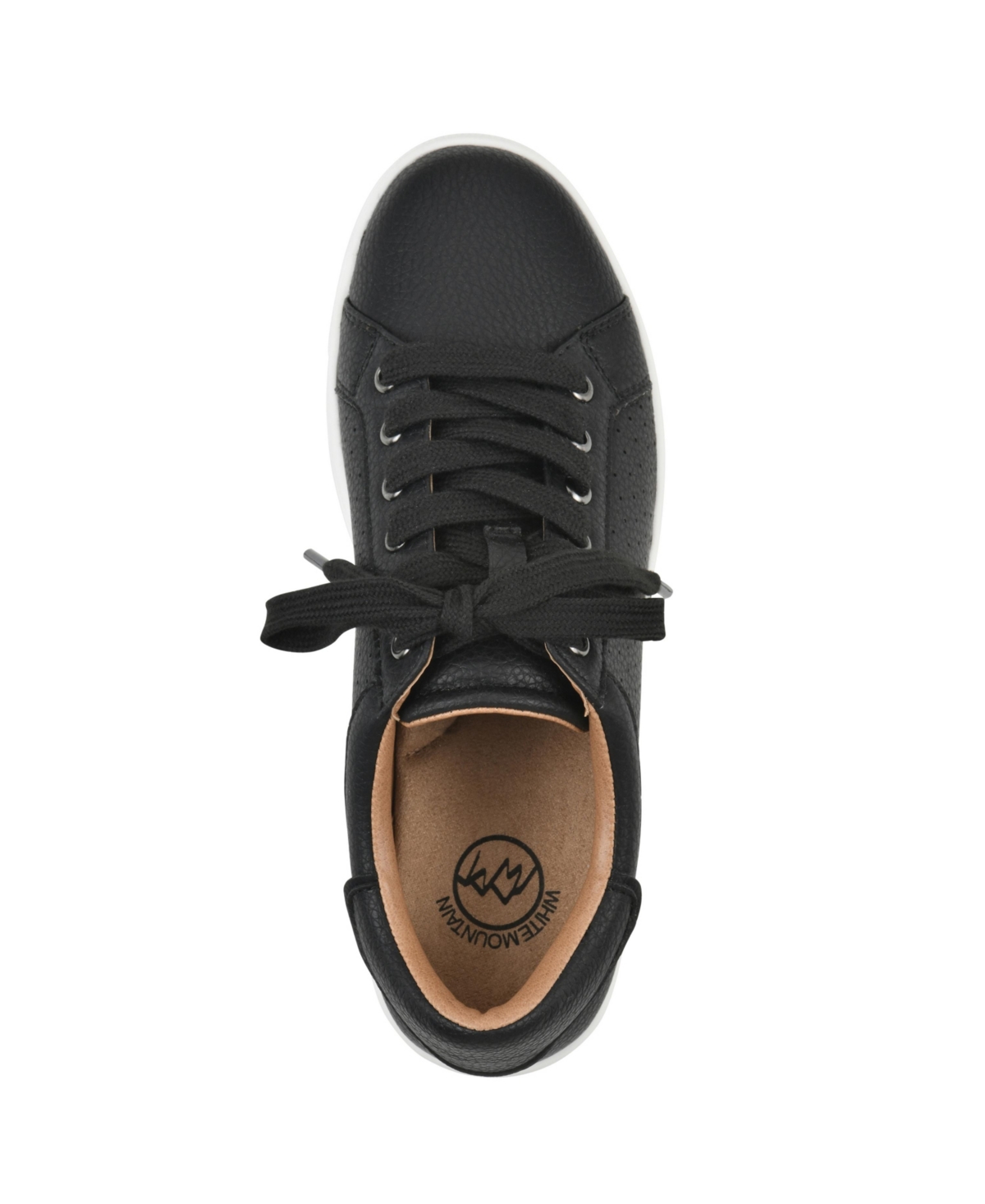 White Mountain Women's Uniform Lace-up Sneakers In Black Smooth