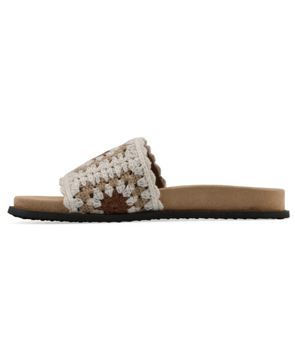 White Mountain Women's Maxim Round Toe Flat Sandals In Cream Multi Fabric