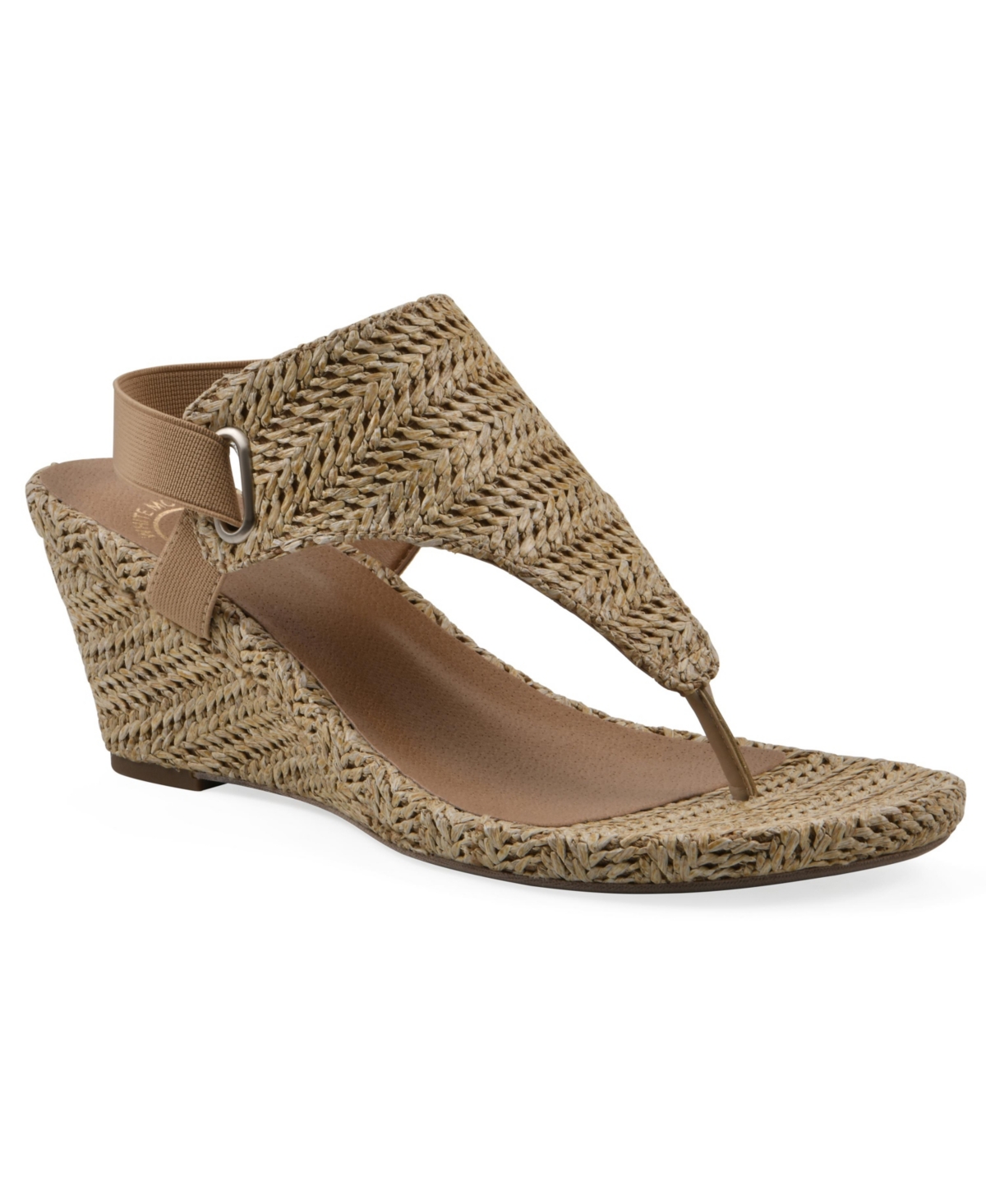 Women's All Dres Round Toe Wedge Sandals - Natural Fabric