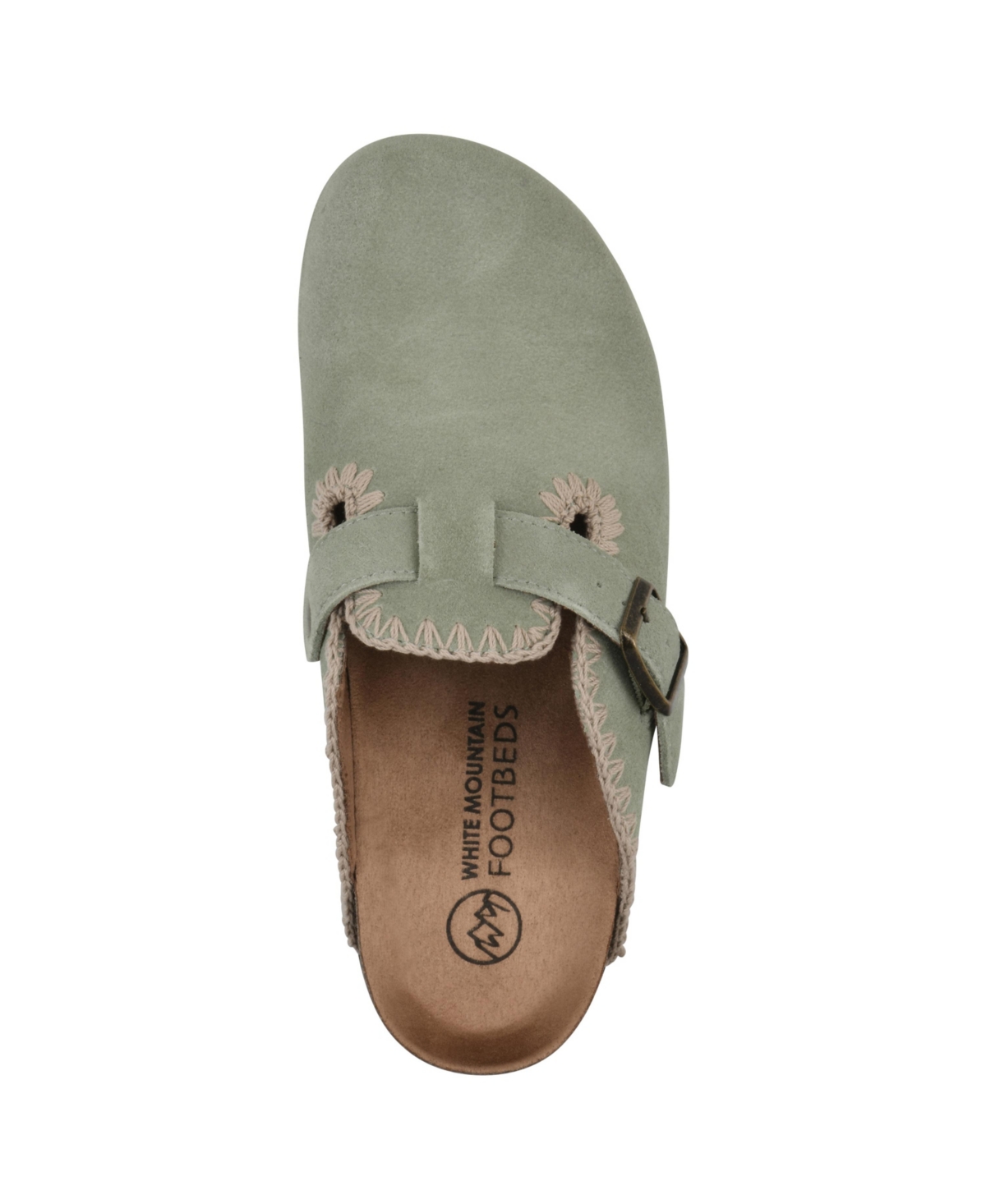 Shop White Mountain Women's Bendees Round Toe Mules In Sage Green Suede