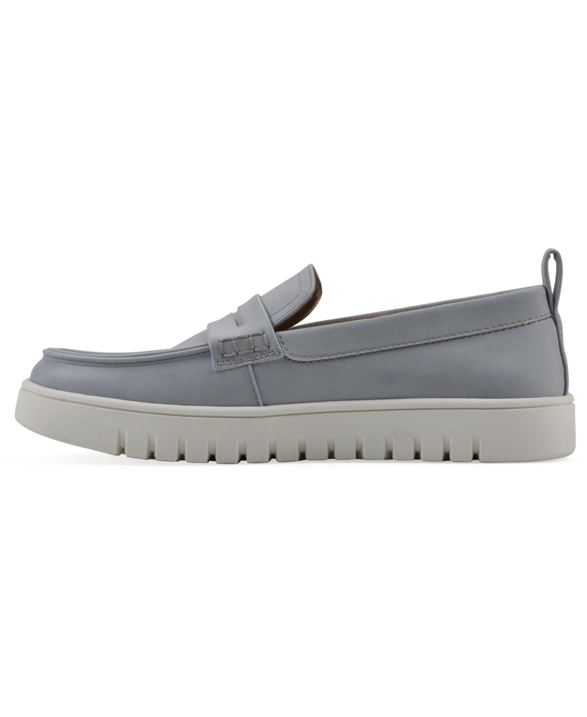Shop White Mountain Women's Nonna Round Toe Penny Loafers In Blue Raspberry Burnished Smooth