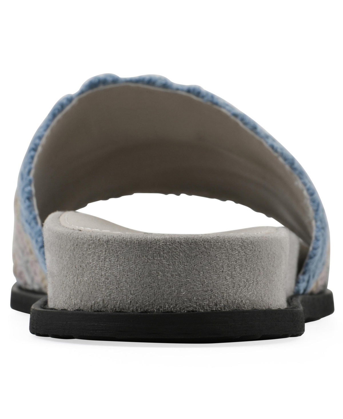 White Mountain Women's Maxim Round Toe Flat Sandals In Dusty Teal Lavender Multi Fabric