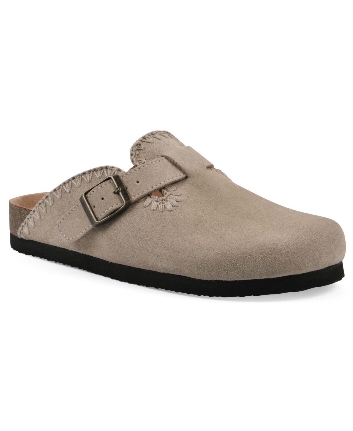 White Mountain Women's Bendees Round Toe Mules In Sandal Wood Suede